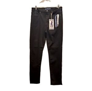Indigo Rising Black Denim High Rise Slim Straight Jeans Pants Size‎ 13/31 NWT